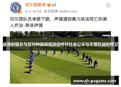 皮克积极参与反对种族歧视运动呼吁社会公平与平等权益的捍卫 皮克积极参与反对种族歧视运动呼吁社会公平与平等权益的捍卫